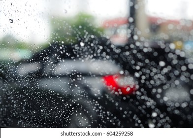 Raindrops on a Car Window