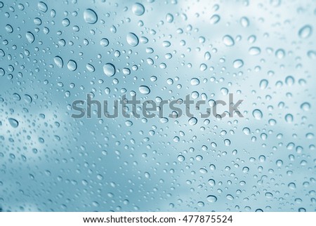 Raindrops on glass