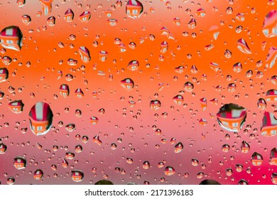 Raindrops on the glass. Raindrops background. Raindrops texture. Raindrops close-up. Water drops.