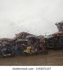 Raindrops at rainfall