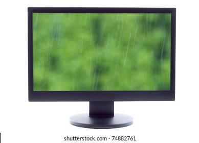 raindrops at the tv screen
