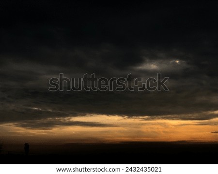 Raining clouds in the evening during sunset