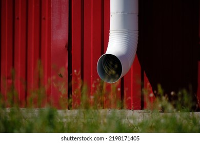 Rainwater Drain Pipe Background Red Wall