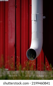 Rainwater Drain Pipe Background Red Wall