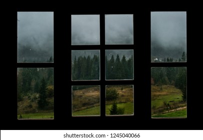 Rainy Autumn Day Seen From A Cottage Window