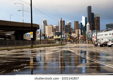 Rainy City Skyline