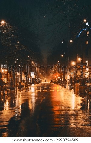 Similar – Image, Stock Photo Rain at night under an awning with lights