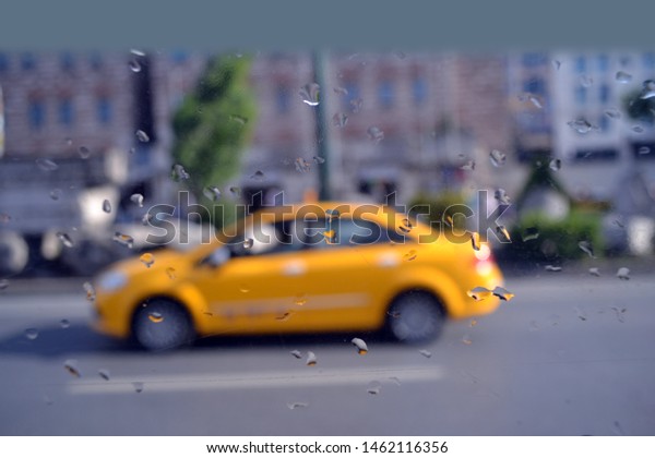 rainy day and calling\
taxi