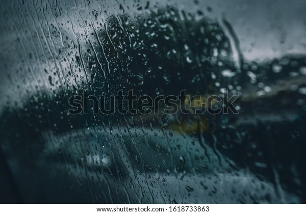 Rainy day inside window\'s\
car