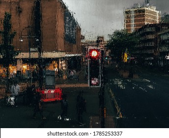 A Rainy Day Perspective Inside A Bus