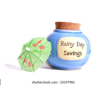 Rainy Day Savings Jar With Umbrella