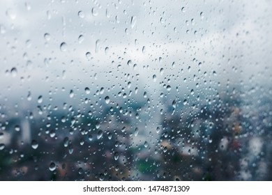 Rainy Day View From The Top Of The Shard In London.