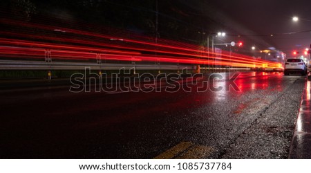 Rainy night vehicle trajectory