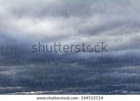 Rainy sky with dark clouds natural background
