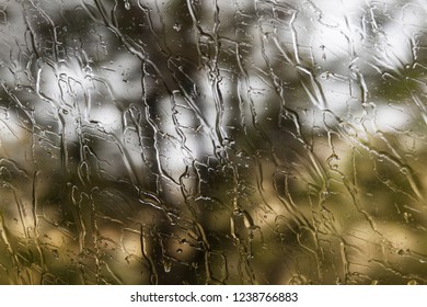Rainy window closeup