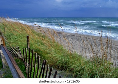 Rainy And Windy Morning On Jupiter Beach, Florida