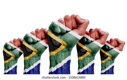 Raised Fist Protesters Painted South Africa Stock Photo 1538615885 ...