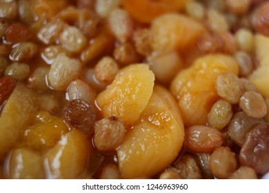 Raisins And Candied Fruit Soaked For Shtolen In Cognac