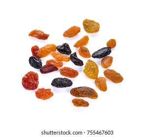 Raisins isolated on white background - Shutterstock ID 755467603
