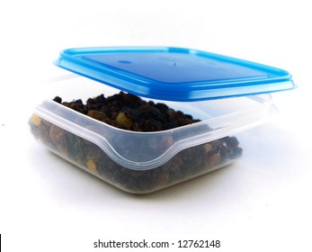 Raisins, Sultanas And Dried Fruit In Tupperware