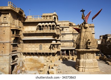 Raj Mahal Royal Palace Of Jaisalmer In Rajasthan State In India