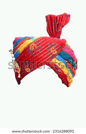 Rajasthani jaipur chunr groomi turban (safa) image, Rajput groom turban.