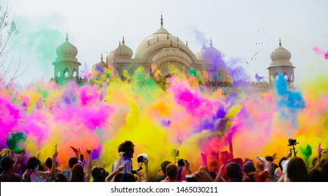 Rajasthan/India 03/21/2019 photo of Holi, the Hindu festival of colours