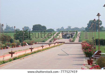 Rajghat historical site New Delhi India. Rajghat is a memorial dedicated to Mahatma Gandhi in New Delhi.