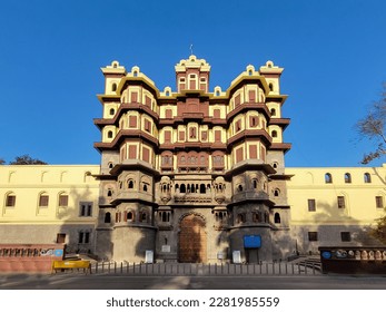 Rajwada, Indore, Madhya Pradesh. Also known as the Holkar Palace or Old Palace. Indian Architecture.