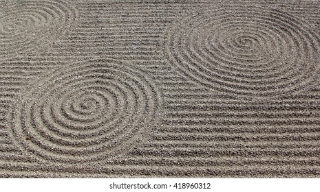 Raked Gravel In A Zen Garden (Tofuku-ji Temple, Kyoto)