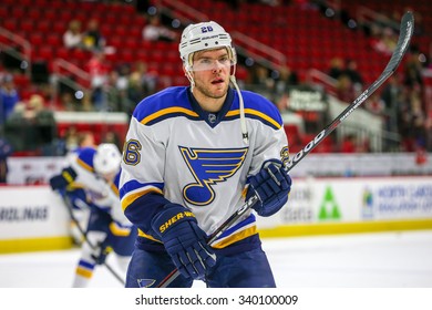 RALEIGH, NC January 30, 2015: St. Louis Blues Center Paul Stastny (26) During The NHL Game Between The St Louis Blues And The Carolina Hurricanes At The PNC Arena. 