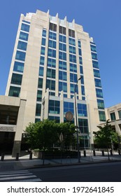 RALEIGH, NC - May 2021: Wake County Justice Center Building In Downtown Raleigh, North Carolina