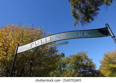 RALEIGH, NC - Nov 2021: Pullen Park Entrance Sign