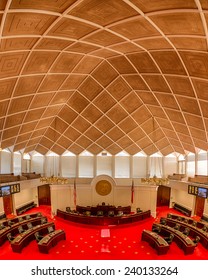 RALEIGH, NORTH CAROLINA - DECEMBER 11: Senate Chamber In The State Legislative Building On December 11, 2014 In Raleigh, North Carolina 