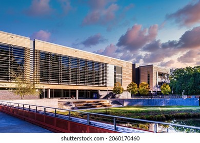 Raleigh, North Carolina USA-10 18 2021: Wake Technical Community College Building F And The Surrounding Campus