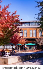 Raleigh, North Carolina USA-11 17 2021: The Park Shops Building Is A Popular Place For People To Gather On The North Carolina State University Campus.