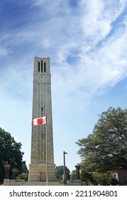 RALEIGH,NC - USA - 9-22-2022: The Bell Tower On The Campus Of North Carolina State University - NCSU - In Raleigh