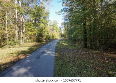 Raleigh,NC/USA-10/23/19:Neuse River Trail Looking Back Toward Wake County Line.