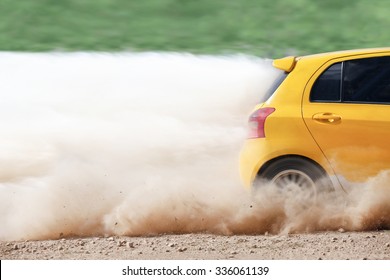 Rally Car In Dirt Track