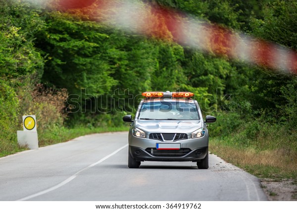 Rally
championship, security car on the high
road
