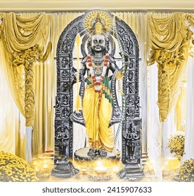Ram Lalla idol conscecrated at Ayodhya Ram janam bhoomi or birthplace on Jan, 22nd 2024