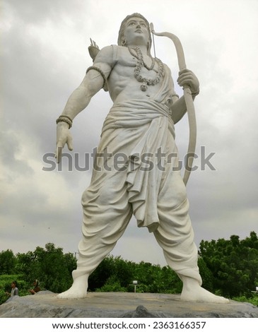 Ram Lord ldols in Ayodhya city. Ram Bhagwan (Lord) giant statue or sculpture for Dusshera festival