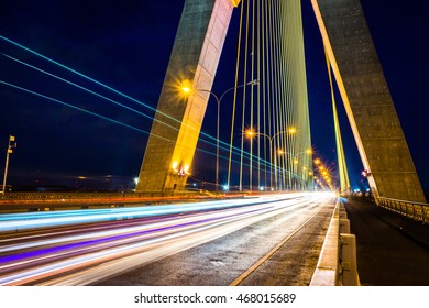 The Rama VIII Bridge is a cable-stayed bridge crossing the Chao Phraya River in Bangkok