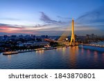 Rama VIII Bridge and Chao Phraya River