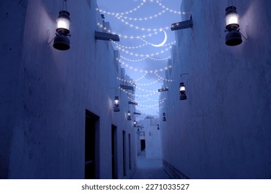 Ramadan background. Ramadan  moon sighting image. - Shutterstock ID 2271033527