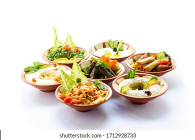 Ramadan Buffet Food - Arabic Mezze Selection Of Middle Eastern Dishes. 