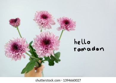 Ramadan Greeting With Purple Floral