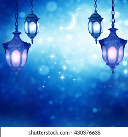 Ramadan Kareem background with arabic lantern 