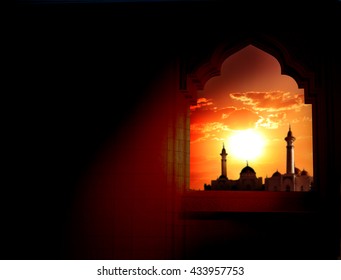 Ramadan Kareem background.Mosque window  - Shutterstock ID 433957753