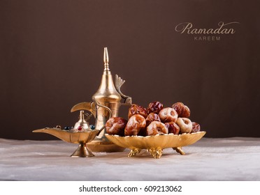 Ramadan Kareem With Premium Dates And Arabic Coffee Mug